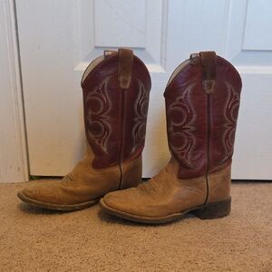 Old West Kids Boots in Brown and Red